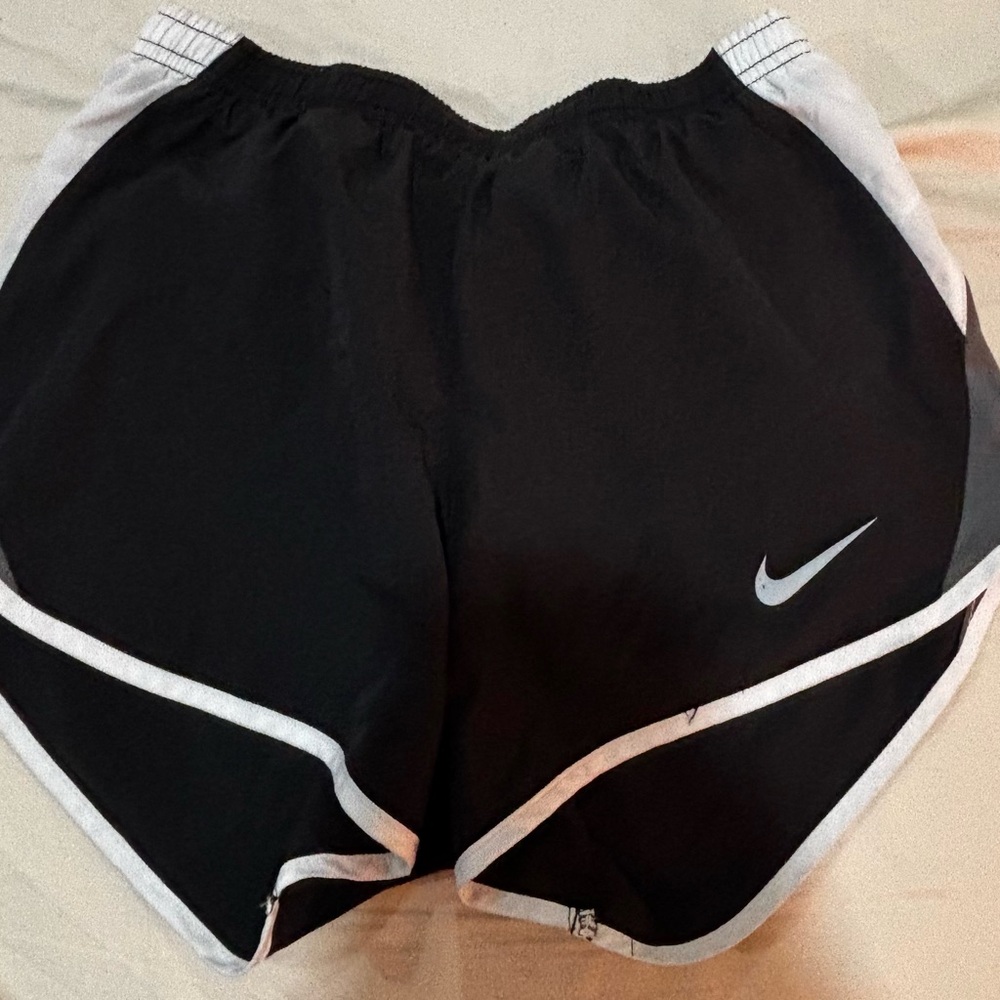 Nike Women's Black and White Athletic Shorts
